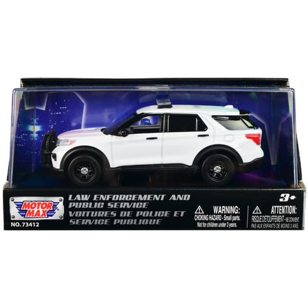 2022 Ford Police Interceptor Utility Plain White "Law Enforcement and Public Service" Series 1/43 Diecast Model Car by Motormax