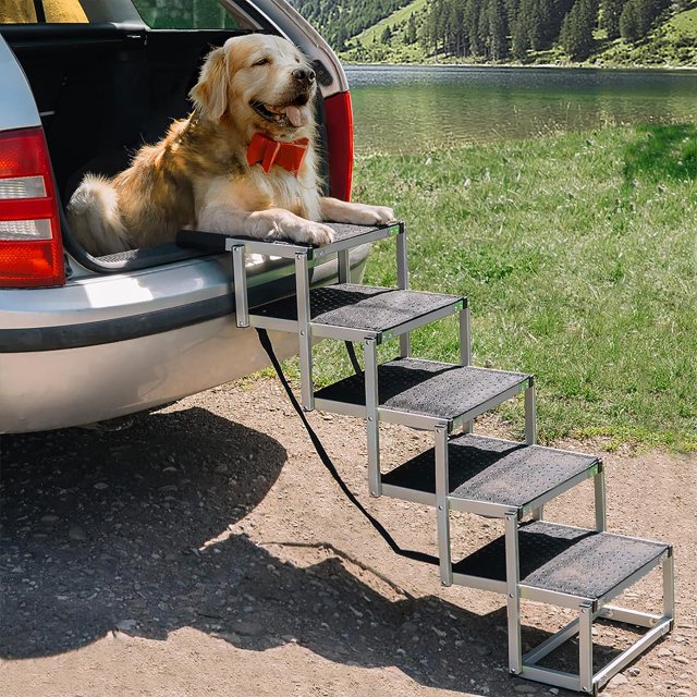 Foldable Dog Step Stairs for Car,Supports to 150lbs for Large Dogs