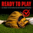 thumbnail image 6 of Franklin Sports Field Master Baseball + Softball Glove, 10 in, Black/Tan, Right Hand Throw, 6 of 7