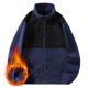 thumbnail image 1 of pstuiky hombres de manga larga, Sudadera con capucha de forro polar personalizada de invierno para hombre, con cuello alto, cálida, holgada, con bloques de color y manga larga. xxl, 1 of 9