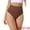 Dark Brown, variant on Women's High-Waisted Tummy Control Thong Stretchy Underwear L Black