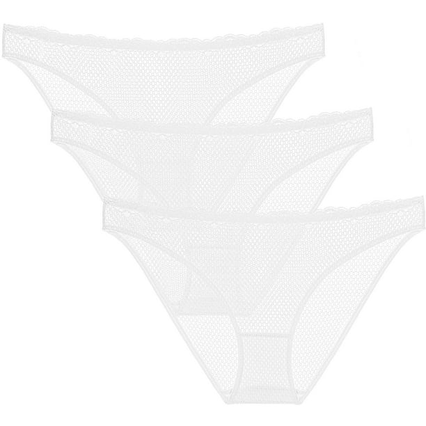 Wingslove Women's 3 Pack Bikini Panties See Through Hipster Underwear ...