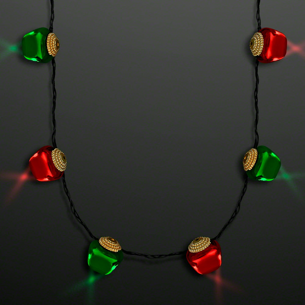 Flashingblinkylights Jingle Bells Light Up Christmas Necklace By