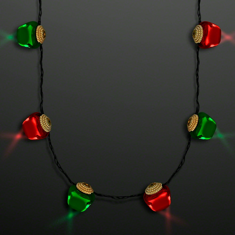 Flashingblinkylights Jingle Bells Light Up Christmas Necklace By