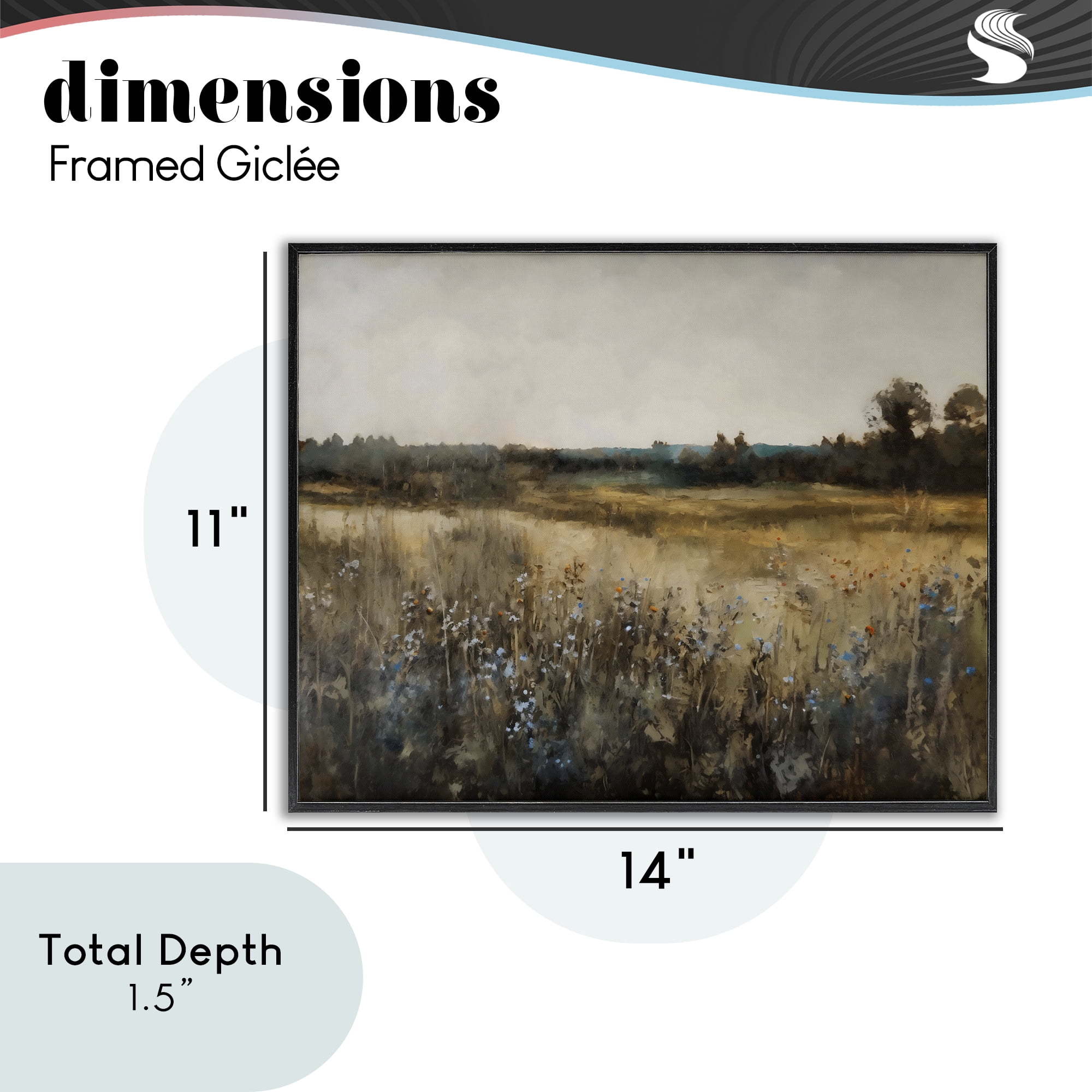 Stupell Industries Wildflowers & Wheat Meadow Black Framed Giclee Art, design by Creative Studio
