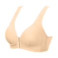 thumbnail image 4 of VISALY Sports Bras For Women Plus Size Sports Bra 2PCS Women Front Closure Extra-Elastic Breathable Lace Trim Bra Underwear Padded Bra Seamless Bras For Women Comfortable Bras For Women Khaki 95, 4 of 9