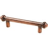 Brainerd 3" Beaded Pull, Brushed Satin Red Antique