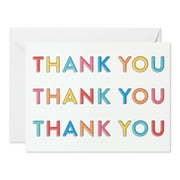 American Greetings Blank Stationery with Envelopes, Multi-colored Thank You (50-Count)