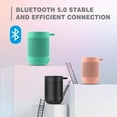 thumbnail image 5 of Portable Bluetooth Speaker, COMISO Small Wireless Shower Speaker 360 HD Loud Sound Stereo Pairing Waterproof Mini Pocket Size Built in Mic Support TF Card for Travel Outdoors Home Office Mint, 5 of 8