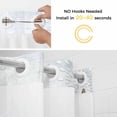 thumbnail image 2 of No Hook Shower Curtains with Snap-in Liner Set, Teal Tulip Butterfly Waterproof Hotel Style Bathroom Shower Curtain, Beige Turquoise Floral Blue Coastal Breathable Mesh Top Bath Curtains 48''x72'', 2 of 9