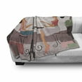 thumbnail image 3 of Girlfriend Soft Flannel Fleece Throw Blanket, 2 Young Woman Having Coffee and Chatting After Shopping Together Illustration, Cozy Plush for Indoor and Outdoor Use, 60" x 80", Multicolor, by Ambesonne, 3 of 6