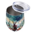 thumbnail image 3 of Merry Christmas Santa Reindeer Antlers Doberman Pinscher Sleigh Xmas Winter Holiday 12oz Stainless Steel Wine Tumbler Insulated Cup with Lid Doberman Dog Lover Gifts - 00023, 3 of 5