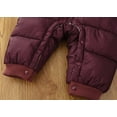 thumbnail image 5 of Baby Boys Girls Snow Suits Hooded Romper Coat for Toddler Puffer Coat Solid Color Warm Windproof Baby Girl Clothes for Toddler Boys 18-24 Months, 5 of 6