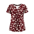 thumbnail image 7 of Paiyanr Women Tunic Tops Casual V-Neck Short Sleeve Shirts Floral Blouses Loose Summer Tops, 7 of 7