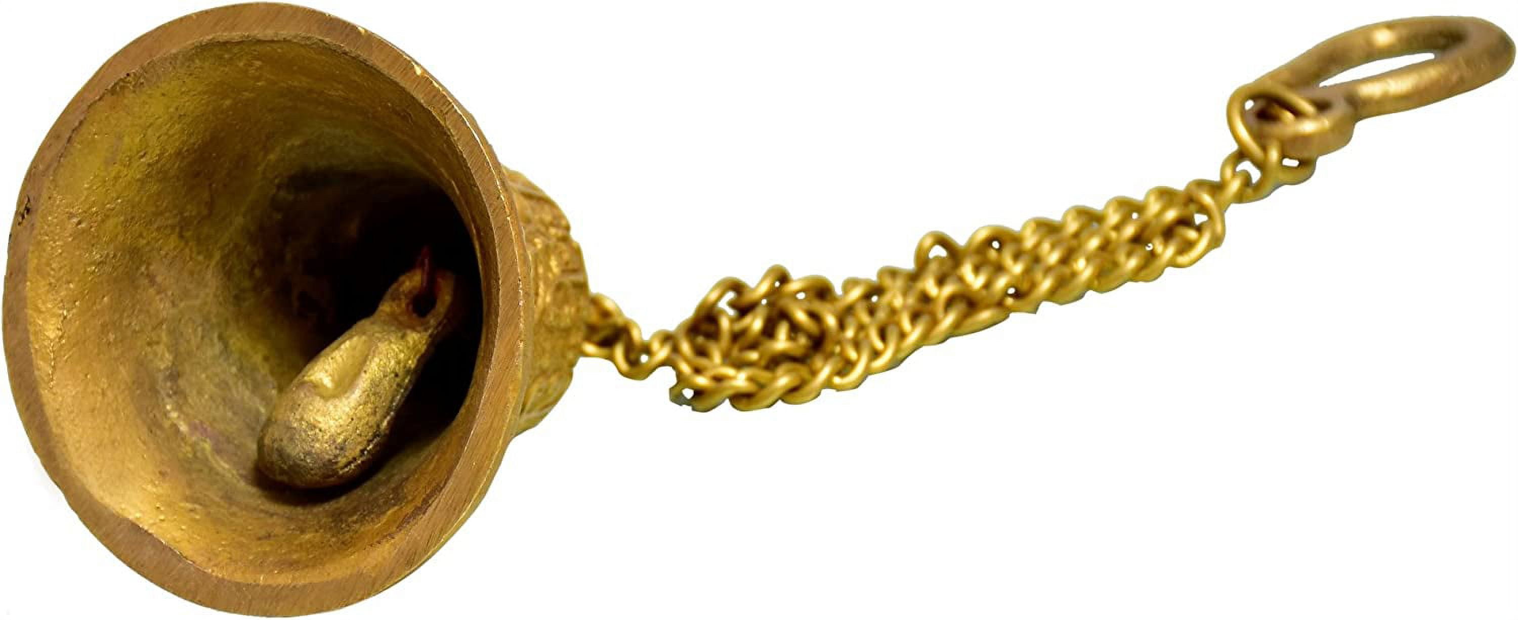 Purpledip Brass Hanging Bell: For Home Temple, Door, Hallway Purpledip Brass Hanging Bell: For Home Temple, Door, Hallway