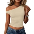 thumbnail image 2 of Womens Off Shoulder Tops Going Out Crop Tank Top Slim Fitted Shirts Casual Dressy Summer Outfits Y2K Cute Tops, XL, 2 of 7
