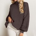 thumbnail image 4 of Winter Knitted High Neck Pullover Sweater Soft Warm Turtleneck Top Cozy Casual Fall Fashion Comfortable Yarn Elegant Long Sleeve Outerwear, 4 of 6
