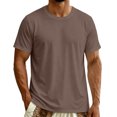 thumbnail image 3 of Jalioing Summer Casual T Shirts for Men Classic Solid Color Short Sleeve Crew Neck Basic Pullover Tee Mens Loose Tops, 3 of 7