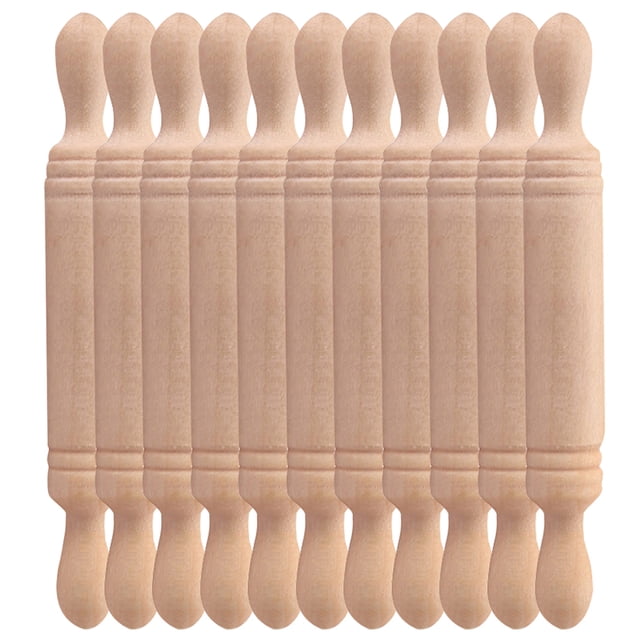 MasteelfCA 11Pcs Mini Rolling Pin Wooden Dough Rolling Pin Craft Mini House Rolling Pin Prop Mini House Decor