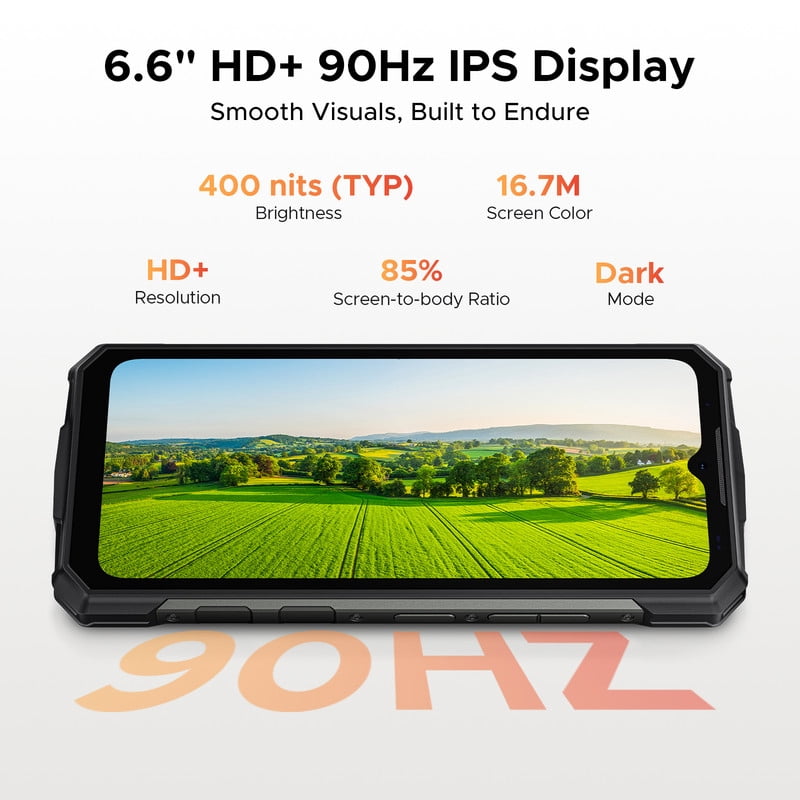 DOOGEE Fire 7 AI 5G Rugged Phone,13000mAh/18W,16GB+256GB/TF 2TB Rugged Smartphone Unloced,6.6"HD+ 90Hz Dimensity 6300,64MP+16MP,IP68/IP69,Nfc/Face ID