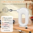 thumbnail image 4 of Cordless Hand Mixer, Handheld Egg Beater Electric Handheld 4 Speed Adjustable Mini Hand Mixer Electric Mixer, USB, 1500mAh(White), 4 of 5