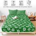 thumbnail image 5 of Cal.King Size Fitted Sheet Set - Green Flowers 3 Piece Bedding Sets 16" Deep Pocket Fitted Sheet with 2 Pillowcases, Nature Farmhouse Botanical Wild Floral Brushed Microfiber Hotel Luxury Bed Sheets, 5 of 9
