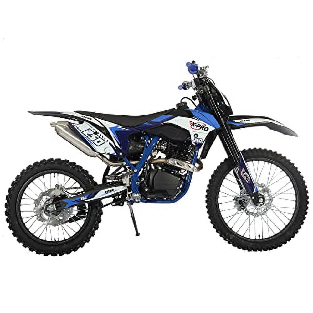 X-Pro Brand New Titan 250cc Gas Pit Dirt Bike with LED Headlight, 5-Speed Manual Transmission, Electric/Kick Start! Big 21"/18" Wheels!