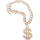 thumbnail image 3 of Collar de cadena de oro ajustable para perro, collar de perro con colgante de dólar de vidrio, accesorio para disfraz de cachorro y gato, 3 of 4