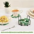 thumbnail image 6 of 6 Pcs Drink Coasters Sets with Holder Pads Cotton Cup Heat-Resistant Hot Mats for Table Protection Palm Leaves, 6 of 7