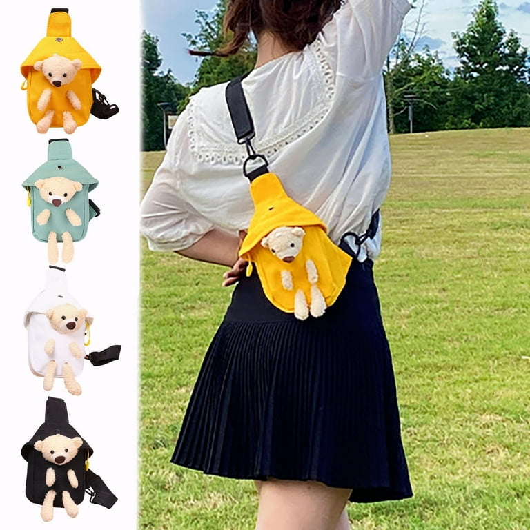 Pompotops New Style Bear Small Sling Bag, Canvas Bag 