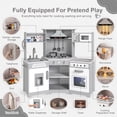 thumbnail image 4 of Wooden Kids Pretend Play Corner Kitchen Set Cooking Playset Toddler Toy Gift with Sounds & Lights(Gray), 4 of 20