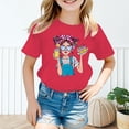 thumbnail image 2 of HNMKIU T-Shirt Graphique Tendance pour Filles Manches Courtes pour l'Été Tenue Décontractée, 2 of 5