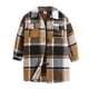 thumbnail image 1 of Gibobby Chamarra acolchada para niñasNiñas pequeñas otoño camisa a cuadros abrigo manga larga casual otoño ropa prendas de vestir moda(Marrón, 4-5 Años), 1 of 5