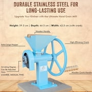 Mountain Essentials Manual Hand Grain Mill Blue for Dry Grains Hand Operate Food Grinder Manual Kitchen Flour Mill Wheat and Corn Grinder, Grain Mill For Home, Domestic Use