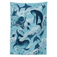 thumbnail image 3 of Ambesonne Blue Tablecloth Rectangular Table Cover, Dolphins Octopus Starfish, 60"x90", Blue, 3 of 4