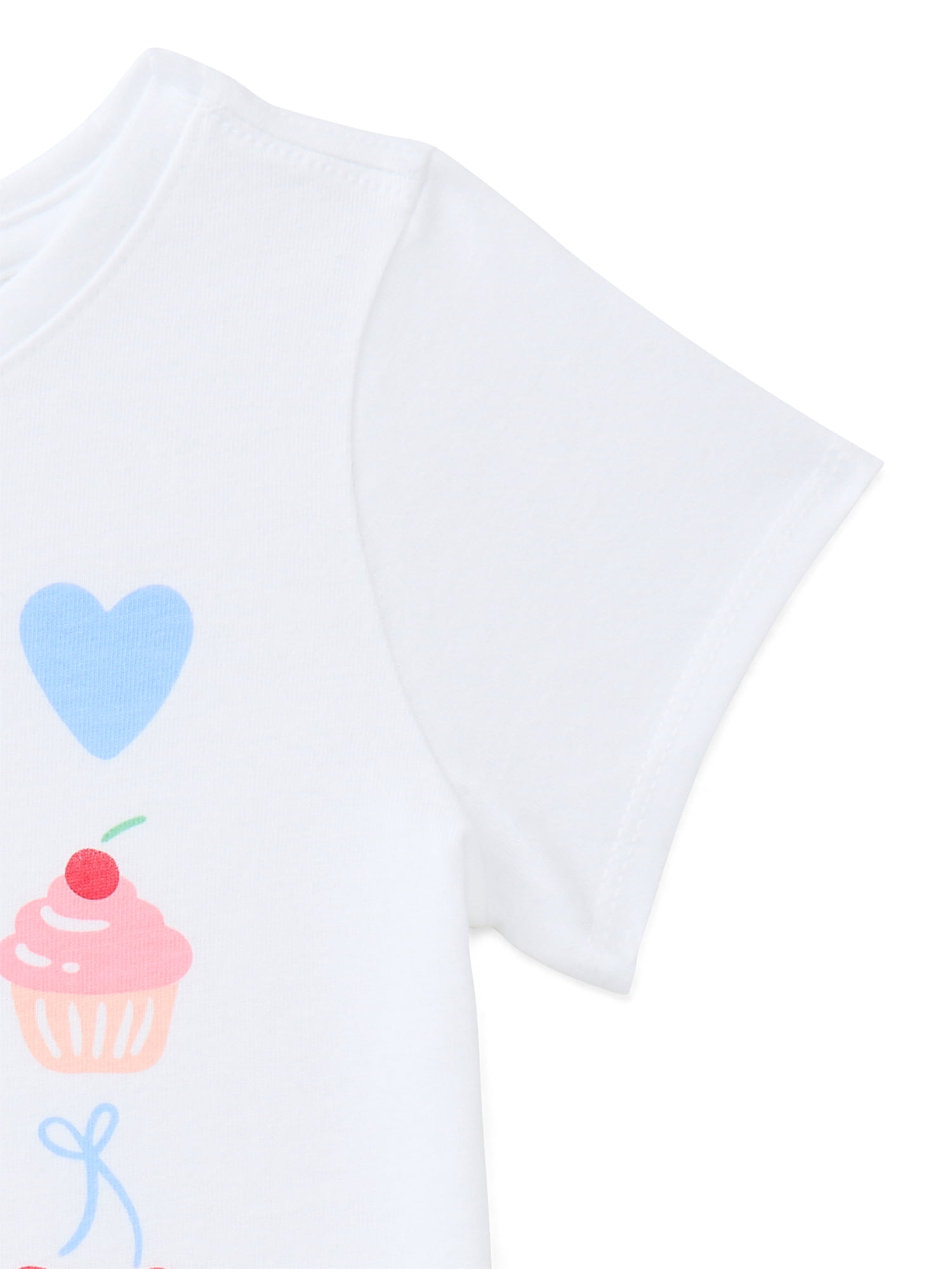 Wonder Nation Toddler Girls Tee with Short Sleeves, Sizes 18M-5T