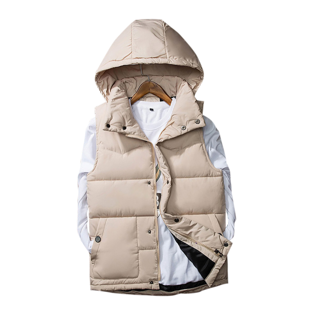 Youthup Men's Outdoor Vest Removable Hooded Padded Puffer Vest