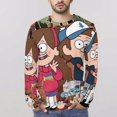 thumbnail image 4 of Gravity Falls Mens T-Shirts Long Sleeve Printed Shirt Soft Casual Tee Top Fashion Lightweight Blouse 3XL, 4 of 6