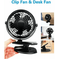 thumbnail image 5 of Gazeled Battery Operated Fan, with 8 Free AA Batteries, 5 Inch Portable Clip On and Desk Power Fan, Quiet USB Powered for Stroller, Camping, Office, Outdoor, 5 of 7