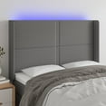 thumbnail image 6 of vidaXL LED Headboard Dark Gray 64.2"x6.3"x46.5"/50.4" Fabric, 6 of 59