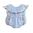 thumbnail image 1 of Combinaison Bobble à Col Volanté Sans Manches pour Bébé Fille Été en Coton, 1 of 6