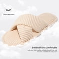 thumbnail image 3 of Ecetana Women's Slippers Soft Comfort House Shoes for Women Cross-Strap Fleece Slippers, 3 of 7