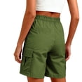 thumbnail image 5 of Aoiroe Women's Hiking Cargo Shorts Lightweight Shorts for Travel Athletic Green XL, 5 of 6