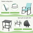 thumbnail image 2 of Sobaniilo 3-Piece Steel Outdoor Bistro Sets with Rocking Chair and Glass Table, Blue, 2 of 2