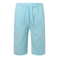 Riforla Summer Slim Cropped Pants Oversized Wide Leg Men's Hop Sports Casual Shorts Men Pants Blue XXXL