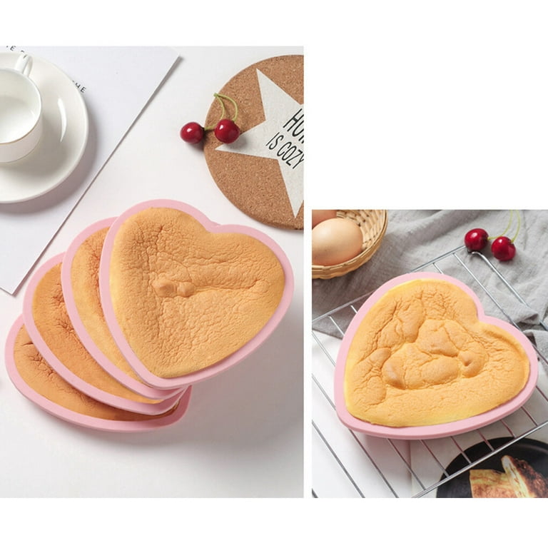 Silicone Cake Mold, 6 inch Heart Shaped Baking Pan Silicone Heart