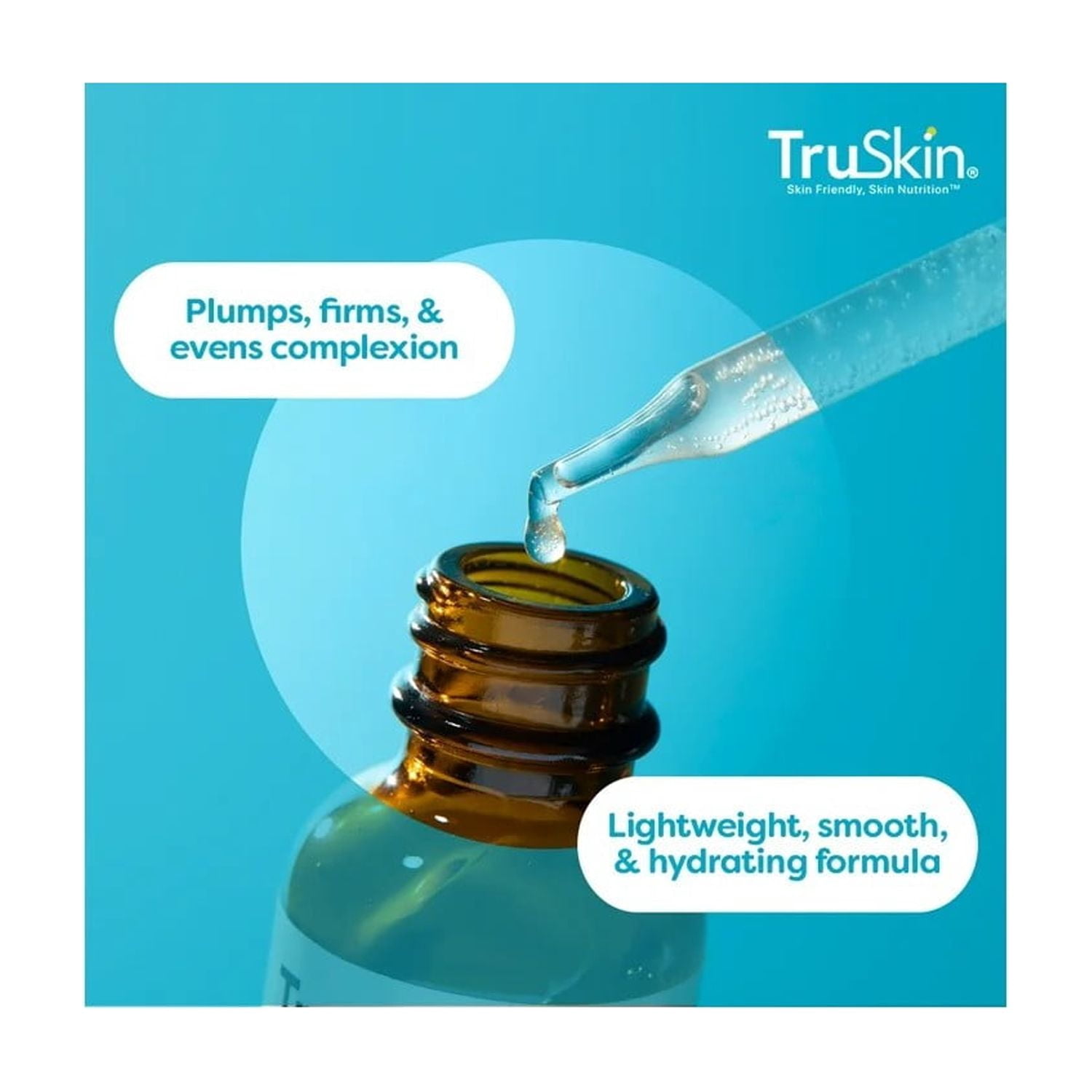 TruSkin Hyaluronic Acid Face Serum, Dual-Action Hydration with Ceramides & Aloe, 2 fl oz