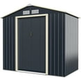 thumbnail image 4 of Costway Metal Storage Shed for Garden and Tools w/Sliding Double Lockable Doors, 4 of 8