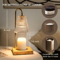 thumbnail image 4 of Candle Warmer Lamp with Timer, Dimmable Wax Melt Warmer Amber Lampshade, Vintage Nightstand Lamp Sets with 2 Bulbs, Home Decor Candle Lamp for Jar Candles, Birthday Gifts for Women, 4 of 8