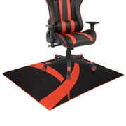 Tapis de chaise de sol dur antidérapant, tapis de protection de sol polyvalent, base en caoutchouc antidérapante, 43 "x 35" - noir et rouge